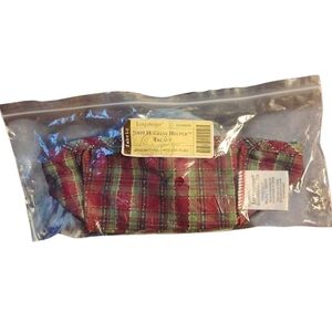 Longaberger Holiday Helper Treats Basket Fabric Liner Holiday Plaid
